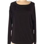 Sabie Lace Embroidered Dolman Top Size Medium Black Oversized Long Sleeve Sabié Photo 1