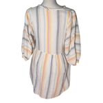 Sundry Long Sleeve Babydoll blouson sleeve mini dress neutral motif striped XS Photo 3