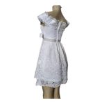 Francescas Womens Size Small White Lace Mini Dress Fit Flare Off Should…​ Photo 8