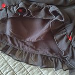 Dolls Kill Witty Fox Black ruffle trim, cherry print pull on elastic waist mini shorts Sββ Photo 5