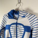 Lululemon Scuba Hoodie Rare Stripe Lapis Blue White Size 4 Photo 2