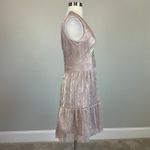 XScape  Sleeveless Sparkly Fit and Flare Mini Cocktail Dress Metallic Pink Size 8 Photo 2