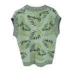 ZARA  Pullover Palm Leaf Cabana Vacation VNeck Short Sleeve Tunic Sweater Top Photo 6