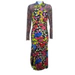 Anthropologie  Mesh Halter Mock-Neck Dress – Floral Bodycon Midi, Size S Photo 3