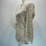 Gap  Vintage Cotton Wool Angora Blend Loose Knit Cream 3/4 Sleeve Cardigan Medium Photo 4