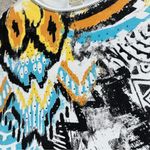 Jess & Jane Sun Art Print Rhinestone Multiprint Artsy 3/4 Sleeve Shirt Top L White Size L Photo 2