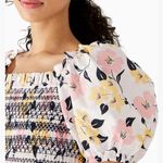 Kate Spade NWT Lilly Blooms Floral Smocked Puff Sleeve Top | size XS Photo 2