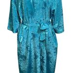 Vintage Ashley Amos Long Sleeve Blue Satin Feel Robe Women’s M Size M Photo 0