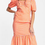 ASOS Wednesdays girl puff sleeve midi smock dress Photo 0