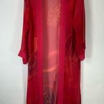 Pink Sheer Swim Coverup Caftan Art To Wear Medium Red Photo 0