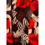 Floral Career Blouse Size S Bora Bora Long Sleeve Pointed Vest Like Hem Coquette Black Photo 2