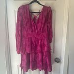 Band of the Free Hot Pink Long Sleeve Tiered Dress NWT Size M Size M Photo 1