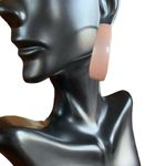 VINTAGE 1980'S LIGHT PEACH PEARLIZED HOOP EARRINGS Pink Photo 4