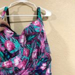 NWT Swimsuits for All floral tropical black crossed swim dress Size 28 Photo 3