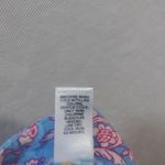 Versona  Blue Floral Linen Boho Retro Wide Leg Pants Size 4 Photo 9