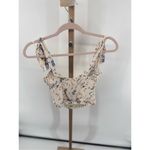 ASTR the Label Tie Sleeve Crop Top Periwinkle Floral Womens Size XS Coquette Photo 6