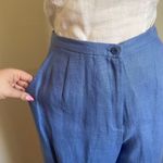 Doncaster NWT Vintage Blue Linen Pants And Jacket Set Photo 4