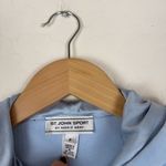 St. John  Sport Velvet Track Red Stripe Front Zip Blue Jacket Photo 2