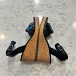 Frye & Co Black Leather Wedge Open Toe Sandals Size 6 Photo 7