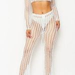 Hot & Delicious  Tulum Crochet Two Piece Sheer Set White Size Large NWT Photo 0