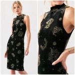 Ecote  UO Womens Black Velvet Celestial Moon Sun Stars Zodiac Print Dress Size S Photo 1