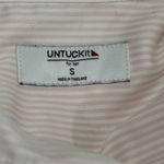 Untuckit Women’s Size S Pale Pink Stripe Tie Waist Button Front Shirt Clara Photo 2