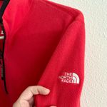 The North Face Women Quarter Zip Red Black Fleece Pullover Sweater Size Medium Photo 3
