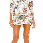 For Love & Lemons  Brandy white bright floral print open back long sleeve dress Photo 0