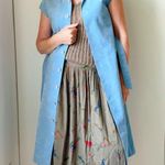 Vintage 60s Ultra Suede Dress baby Blue Size Small A line Retro Minimalist Photo 5