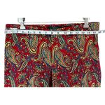 Lauren Ralph Lauren Pant Women 6 Red Paisley Straight Boho Old Money Loud Luxury Photo 4