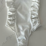 Pretty Little Thing  White Strapless Rouched Bodysuit Photo 0