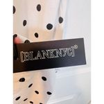BLANK NYC Polka Dot Padded Shoulder Medium V-Neck Top White/Black Sleeveless NWT Photo 5