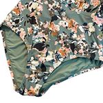 Sea Angel  Sage Green FLORAL Plunge‎ Neck Cross Back SWIMSUIT Medium 8 Photo 3