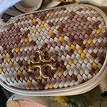 Tory Burch Authentic Handwoven napa and Leather top zip crossbody Photo 2