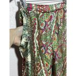 HalfHeart Satin Pants Women Sz M Paisley Kimono M Pull On Lounge White Size M Photo 2