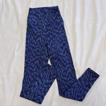 Aerie  High Waisted Ribbed 7/8 Legging 2 Tone Blue Abstract Zig Zag Pattern Photo 0