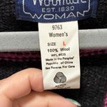 Woolrich Vintage  Woman Sweater size Large Grey Wool Cardigan Plaid Fair Isle Photo 2