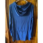 Gaiam  Royal Blue Cowl Neck Athletic Top Long Sleeve Ruched Side Yoga Workout‎ Photo 1