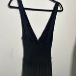 Free People NEW Beach Harlow Twist Front Wide Leg Jumpsuit Black XS Oversized Photo 8