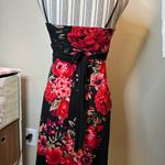 Sweet Storm  Strapless Floral Dress - Black and Red Photo 3