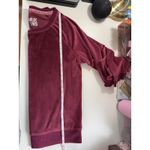 Muk Luks Velour Sweatshirt Burgundy Pullover Raglan Sleeve Women Size M Purple Size M Photo 4