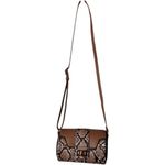 Tan and Black Animal Print Snake Print Crossbody Bag Photo 8