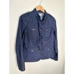 NWT G.H Bass & Co Indigo Rinse Dark Navy Bluu Denim Jacket Brown button detail‌ Blue Size M Photo 4