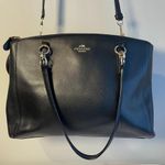 Coach Christie Crossgrain Leather Carryall Shoulder Bag in Black - Preowned Photo 0