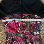 Trina Turk  Silk Floral Black Red Purple Long Sleeve Dress Size 6 Photo 13