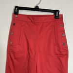 Massimo Dutti Women’s Sailor Pants Straight leg Coral Red Nautical Style Size 2 Photo 2