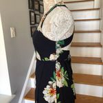 Boutique  Floral Navy open back wrap summer dress size Medium Photo 4