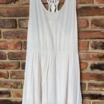 Ezra  Cream Beige Gauze Lace Crochet Racerback Mini Dress Women's Size Small Photo 0