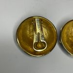 Vintage Courreges Paris Black Enamel And Gold Tone Earrings Clip On Photo 8