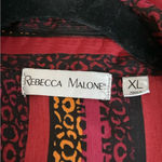 Rebecca Malone  Red and Black 1/2 Button Down Shirt. Sleeves up/down SIZE XL Photo 3